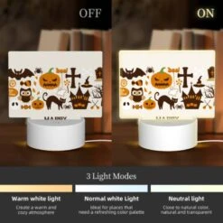 Rectangular Acrylic Night Light, A Collection Of Halloween Symbols And Decorations. -Cute Night Light Shop 8b51ca4ce1e72513bc57298c3e176c25263d6473