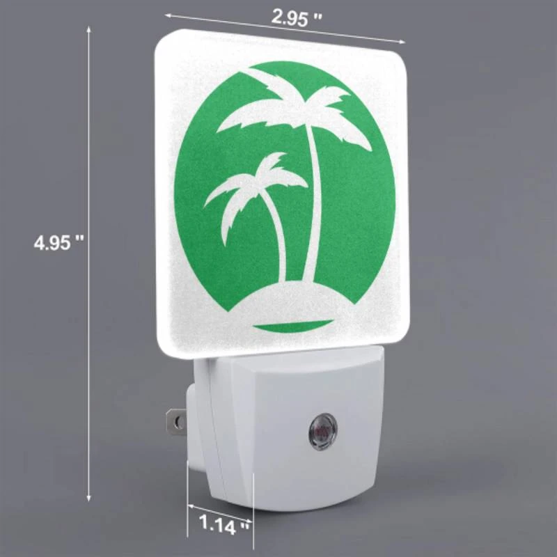 Night Light Set of 2, A green circle with two palm trees in it. Night Light Set Of 2, A Green Circle With Two Palm Trees In It. -Cute Night Light Shop 8c011d234dbabb07085857238ba98f83a3d45e7c