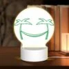 Round Acrylic Night Light, A Green Smiley Face With Two Palm Trees On Either Side. -Cute Night Light Shop 8ceef6bfd16ab122ac40038e202840048acc7f2a