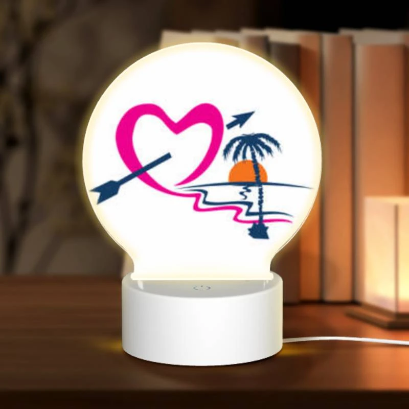 Round Acrylic Night Light, A heart with an arrow through it and a palm tree. Round Acrylic Night Light, A Heart With An Arrow Through It And A Palm Tree. -Cute Night Light Shop 8d9e1e148836c079d4cde20e9feb08cd2de9b407