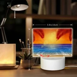 Rectangular Acrylic Night Light, A Red Sunset Over The Ocean With A Starfish On The Beach. 7 Rectangular Acrylic Night Light, A Red Sunset Over The Ocean With A Starfish On The Beach. -Cute Night Light Shop 8df81968c982f264b79e990f292b1152dad087c6