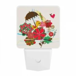 Night Light, A Colorful Umbrella Is Surrounded By Various Flowers And Birds. -Cute Night Light Shop 8e81abc80bb986d369682f4cddeb9e00ea90ed48