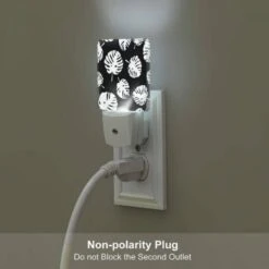 Night Light Set Of 2, A Pattern Of Leaves On A Black Background. -Cute Night Light Shop 8e8924cf395a6c07f3e952b3b3b86fb6ba15879d