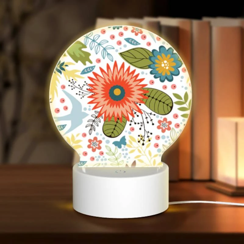 Round Acrylic Night Light, A colorful floral pattern with birds and flowers. Round Acrylic Night Light, A Colorful Floral Pattern With Birds And Flowers. -Cute Night Light Shop 8e9fc03f1780e5d0849ef3b9d5bea33ae80b6a9a