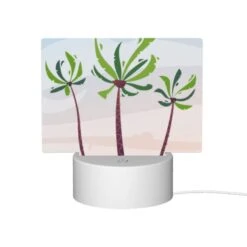 Rectangular Acrylic Night Light, Three Palm Trees Are Standing In The Sand. -Cute Night Light Shop 8ee96e9a4138b39f6505d9d5cdb528c768838b03