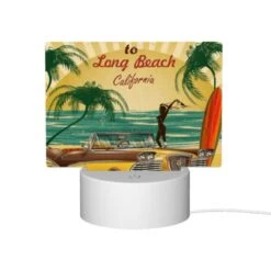 Rectangular Acrylic Night Light, A Vintage Car Is Parked On The Beach -Cute Night Light Shop 8efa68275768e4f762c809f8ffa378d6d744a913