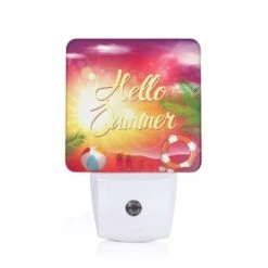 Night Light, A Colorful Beach Scene With A Life Preserver