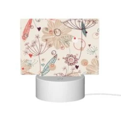 Rectangular Acrylic Night Light, A Colorful Flower Pattern With Hearts And Circles. -Cute Night Light Shop 8f76ba5653e312f0bdd67c0a8f8495b4aa5d813e