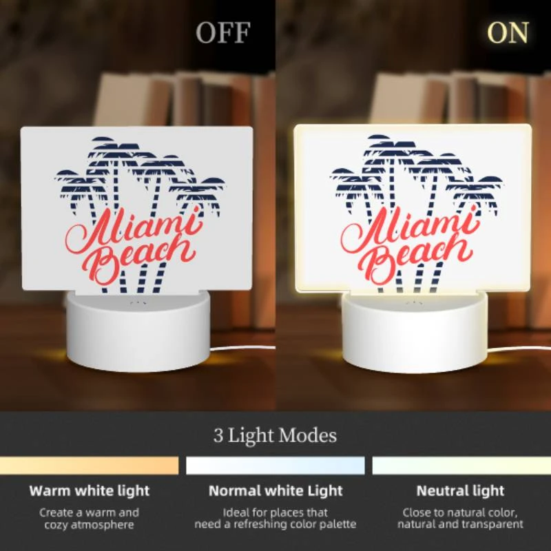 Rectangular Acrylic Night Light, A logo for the Miami Beach. Rectangular Acrylic Night Light, A Logo For The Miami Beach. -Cute Night Light Shop 8f93b937b423d967c71a8063986634b7db6c44c4