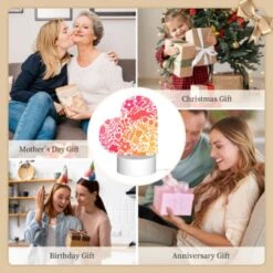 Love Acrylic Night Light, A Colorful Floral Pattern With A Bunny In The Middle. -Cute Night Light Shop 8fe16140aaecc73539bd0b3b90f5c127eee99d24