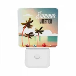 Night Light Set Of 2, A Colorful Beach Scene With Palm Trees And A Sunny Sky. -Cute Night Light Shop 903e8c07262f9ab02c08cbf5cc11a59da8b534cc