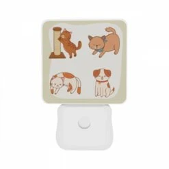 Night Light Set Of 2, Four Different Colored Cats Are Shown Playing With A Toy. -Cute Night Light Shop 90e2e242c4ca437a8a5cebf6330e23e47a1b0d05
