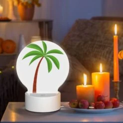 Round Acrylic Night Light, A Green And Brown Palm Tree. 8 Round Acrylic Night Light, A Green And Brown Palm Tree. -Cute Night Light Shop 90f111733634af89b6f7617205f4b63e5ab7de7d