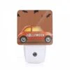 Night Light, A Small Orange Car With A Happy Halloween Sign On The Side. -Cute Night Light Shop 917123a187ec976901fce2b27d30675987de7402
