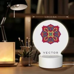 Round Acrylic Night Light, A Colorful Round Ornament With A Design On It. -Cute Night Light Shop 917bf3c7eb94f258f1123b84196025c045d1d8dd