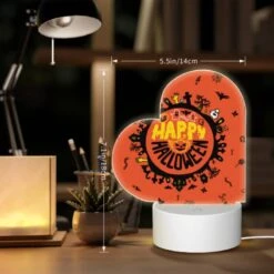 Love Acrylic Night Light, A Round Orange Sign With A Happy Halloween Message. -Cute Night Light Shop 918d974bf7f4d541ac2e1cdef6cfc405d86ee341