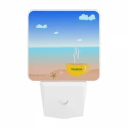 Night Light, A Cup Of Coffee With A Beach Scene In The Background. -Cute Night Light Shop 91e1bc1eb35fb59baae92e7dbcd767ee7bfd65f5