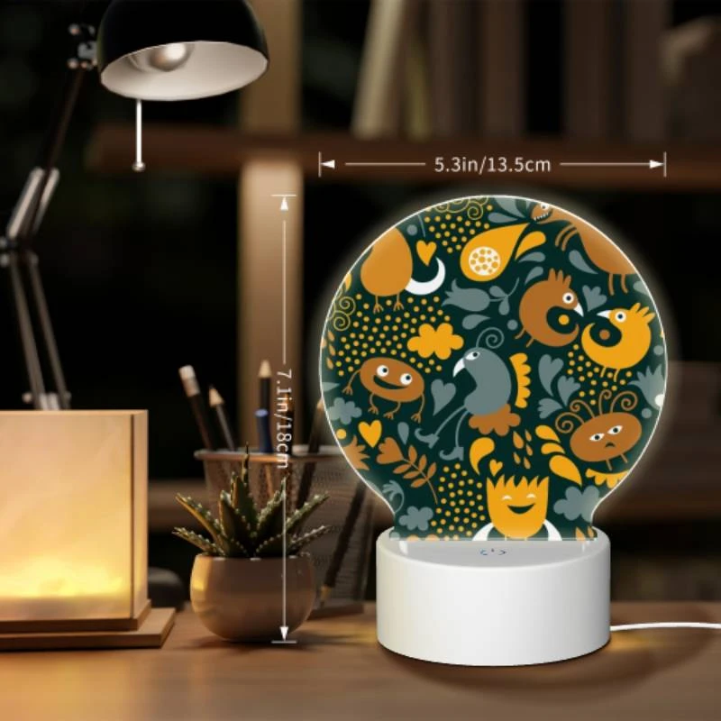 Round Acrylic Night Light, A colorful and detailed pattern of birds and flowers. Round Acrylic Night Light, A Colorful And Detailed Pattern Of Birds And Flowers. -Cute Night Light Shop 9271dad2393c27b1fc1c867bd99288537bb2c1bb