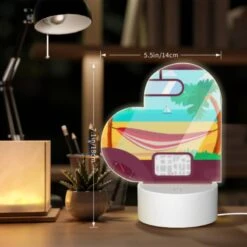 Love Acrylic Night Light, A Car's View Of A Beach With A Hammock And A Boat In The Water. -Cute Night Light Shop 92b2dcd2f1b07ed566f5590df93388a9340601ae