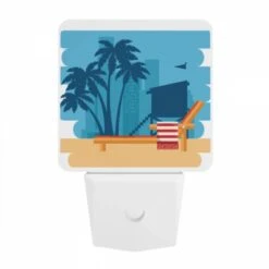 Night Light, A Colorful Beach Chair With A Red And White Striped Towel On It -Cute Night Light Shop 92f70cd6b8f7cca4c3e8fc15989658420d107172