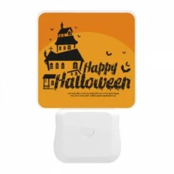 Night Light, A Halloween Poster With A Haunted House And Bats. -Cute Night Light Shop 931b036fc10bae43ec1e288918218f411dd88f4c