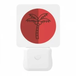 Night Light, A Red Circle With A Palm Tree In It. -Cute Night Light Shop 9355dc35410bc836b14a6950e53b5b6b56b4b42f