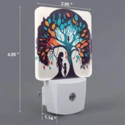 Night Light Set Of 2, A Tree With A Woman And A Child Standing Under It. -Cute Night Light Shop 93bc6605e80b18f78e8eb1b041b8e81b3ec63601