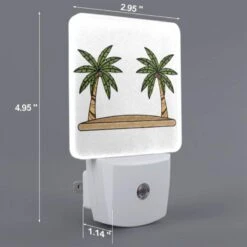 Night Light Set Of 2, Two Palm Trees On A Sandy Beach. -Cute Night Light Shop 93c34884a334483e449b18edcd484d7a2fce5ed6