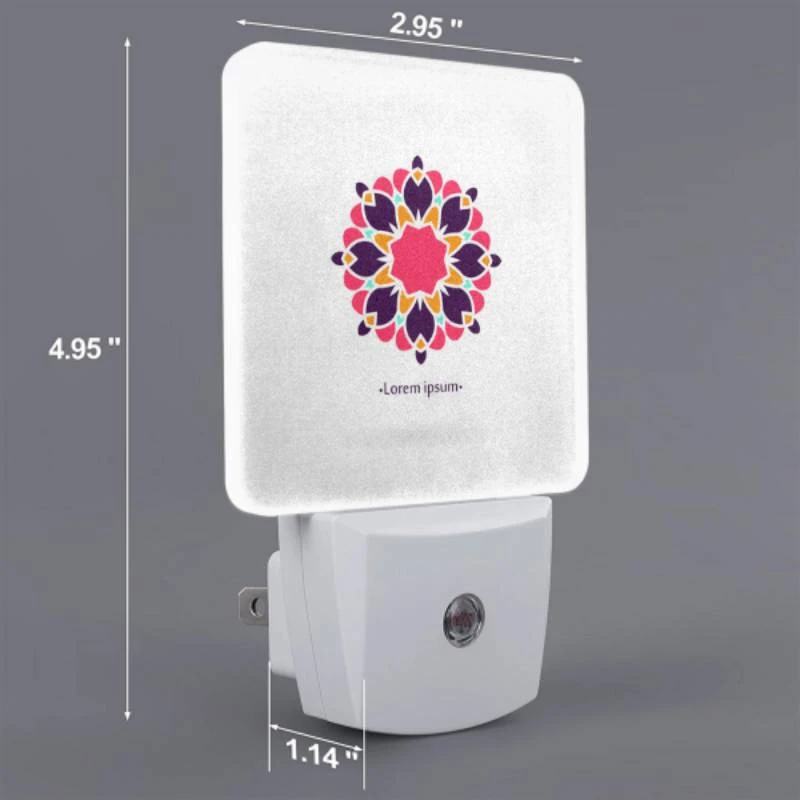 Night Light Set of 2, A colorful flower with a pink center and purple petals. Night Light Set Of 2, A Colorful Flower With A Pink Center And Purple Petals. -Cute Night Light Shop 940597c011a9cc78b8576a56ede91d294031fe23