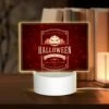 Rectangular Acrylic Night Light, A Red And White Halloween Poster With A Pumpkin On It. 2 Rectangular Acrylic Night Light, A Red And White Halloween Poster With A Pumpkin On It. -Cute Night Light Shop 94fcd473ff73d29208cafeed7950102951378ffd