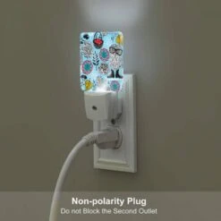 Night Light Set Of 2, A Cartoon Owl Wearing Glasses And Standing On A Snowflake. -Cute Night Light Shop 954128ef305327aab8013b7bdbad73ac29a946c5