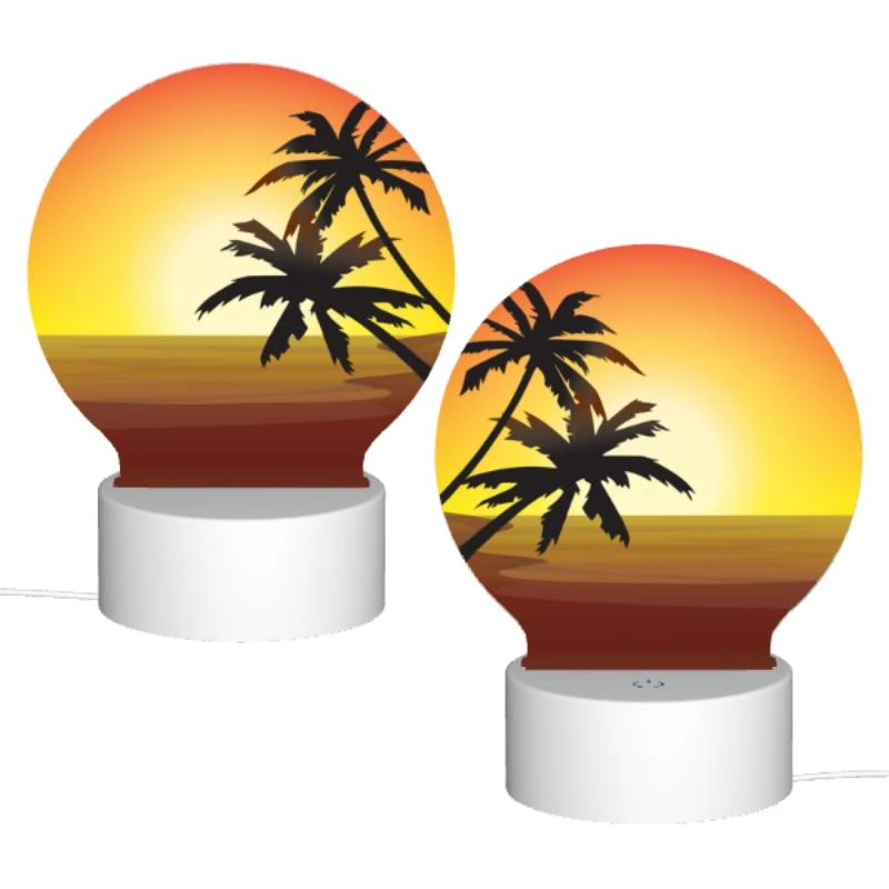 Round Acrylic Night Light, A sunset with two palm trees in the foreground. Round Acrylic Night Light, A Sunset With Two Palm Trees In The Foreground. -Cute Night Light Shop 95dd0fdbfa764c86edd1a7177194fae0aefbcd9a