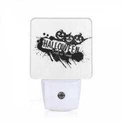 Night Light, A Black And White Image Of Halloween Trick Or Treat.