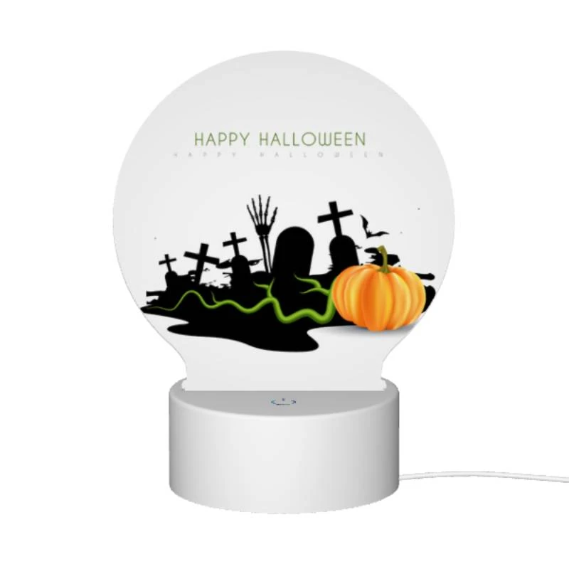 Round Acrylic Night Light, A Halloween poster with a pumpkin and a cross. Round Acrylic Night Light, A Halloween Poster With A Pumpkin And A Cross. -Cute Night Light Shop 972fb56ca153022c610a40400bf3c67859832c5a