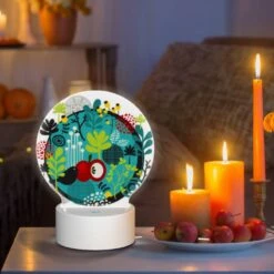Round Acrylic Night Light, A Colorful Circle With A Bird And A Cherry Tree. 8 Round Acrylic Night Light, A Colorful Circle With A Bird And A Cherry Tree. -Cute Night Light Shop 97cc69e1249b41bf8299274bca2b444fd1a0829c