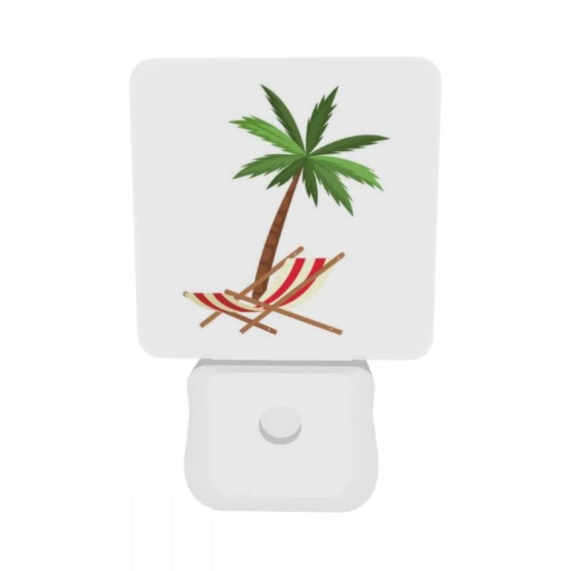 Night Light Set of 2, A palm tree is shown in a red and white striped chair. Night Light Set Of 2, A Palm Tree Is Shown In A Red And White Striped Chair. -Cute Night Light Shop 97f2fa6ac8f16a8751080da911a5e8640449373a