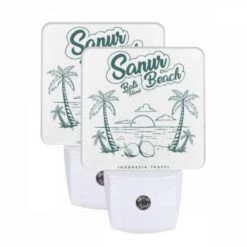 Night Light Set Of 2, A Poster Advertising A Beach In Bali