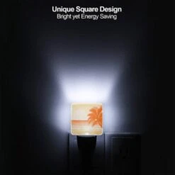 Night Light Set Of 2, A Palm Tree Is On The Beach. -Cute Night Light Shop 989312d7886af0e76b9da2603d9dca1c28c3db2e