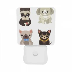 Night Light Set Of 2, Four Different Colored Dogs Are Shown In A Row. -Cute Night Light Shop 99f5ea07b63f94a1609721af6c90855dfadee9f1