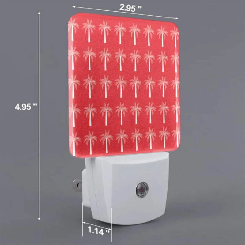 Night Light Set of 2, A pattern of palm trees on a red background. Night Light Set Of 2, A Pattern Of Palm Trees On A Red Background. -Cute Night Light Shop 9a810a13d2ccd288e48f2cadc86f50c2b8c93822
