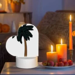 Love Acrylic Night Light, A Black And White Drawing Of A Palm Tree. -Cute Night Light Shop 9b8a63f866e216a6a46255ea9a1f8557f04e6aa8