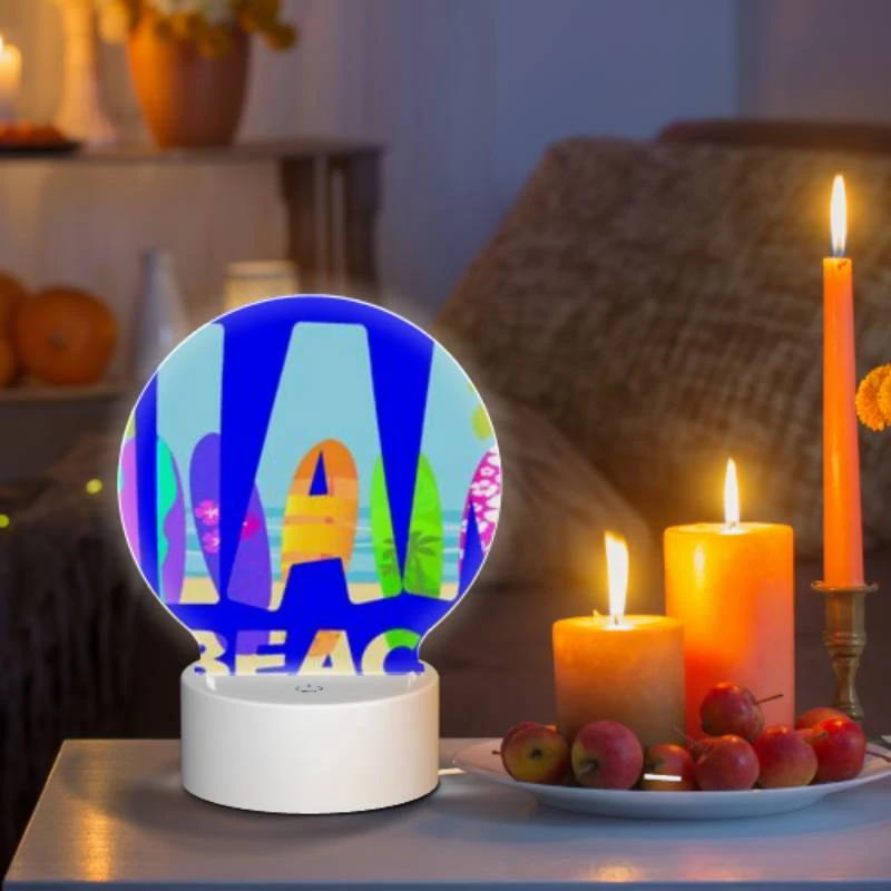 Round Acrylic Night Light, A colorful sign that says Miami Beach. Round Acrylic Night Light, A Colorful Sign That Says Miami Beach. -Cute Night Light Shop 9bcea37d4a46ad116ef2b35016e923a24fe31f70