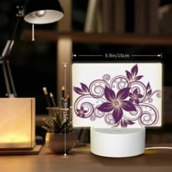 Rectangular Acrylic Night Light, A Purple Flower With A Gold Swirl Around It. 7 Rectangular Acrylic Night Light, A Purple Flower With A Gold Swirl Around It. -Cute Night Light Shop 9d614805b69772d690d3d288f4a26e1dddfd916e