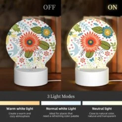 Round Acrylic Night Light, A Colorful Floral Pattern With Birds And Flowers. 4 Round Acrylic Night Light, A Colorful Floral Pattern With Birds And Flowers. -Cute Night Light Shop 9dbb973b7dca12eb270bc8a3266df330e4a13501