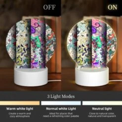 Round Acrylic Night Light, Three Colorful Designs Are Displayed On A Row. -Cute Night Light Shop 9e4edf4bd8ea142ca3c25316cc648b4deee15be2