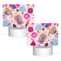 Rectangular Acrylic Night Light, A Colorful Floral Pattern With Pink -Cute Night Light Shop 9e9f58ac97171d08a3d11b8814862a46b973f129