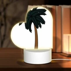 Front Page 23 Love Acrylic Night Light, A Black And White Drawing Of A Palm Tree.