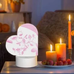 Love Acrylic Night Light, A Pink Flower With A Green Leaf. -Cute Night Light Shop 9f94f9594dca1ddb0ef9c74dc161fc8ca313b522