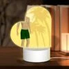 Love Acrylic Night Light, A Man Is Standing In Front Of A Sunset With A Green Pair Of Shorts On. -Cute Night Light Shop 9fb064a92645ecdae5123b084b86f60f09648844