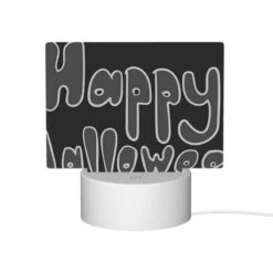 Rectangular Acrylic Night Light, A Black And White Sign That Says "Happy Halloween". 11 Rectangular Acrylic Night Light, A Black And White Sign That Says "Happy Halloween". -Cute Night Light Shop 9fc5acb1f37f30cde34a328d6c1123be73971479